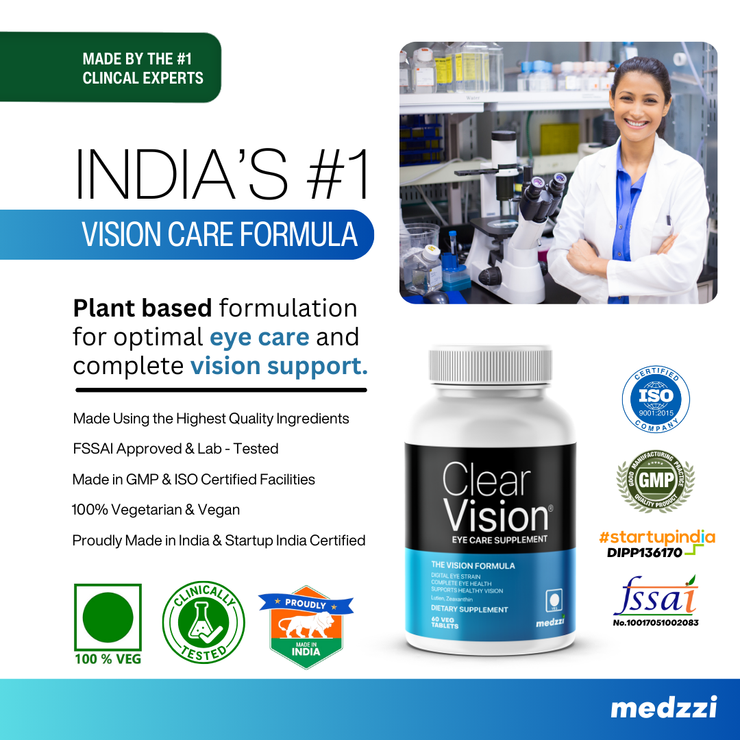 Clear Vision Eye Supplement | medzzi Lutien & Zeaxanthin Eye Care Tablets