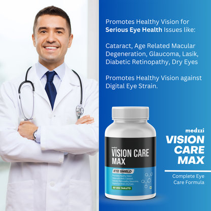 Vision Care Max Tablets | medzzi Zeaxanthin+ Lutein Eye Multivitamin Supplement