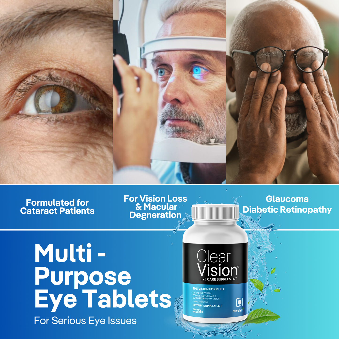 Clear Vision Eye Supplement | medzzi Lutien & Zeaxanthin Eye Care Tablets