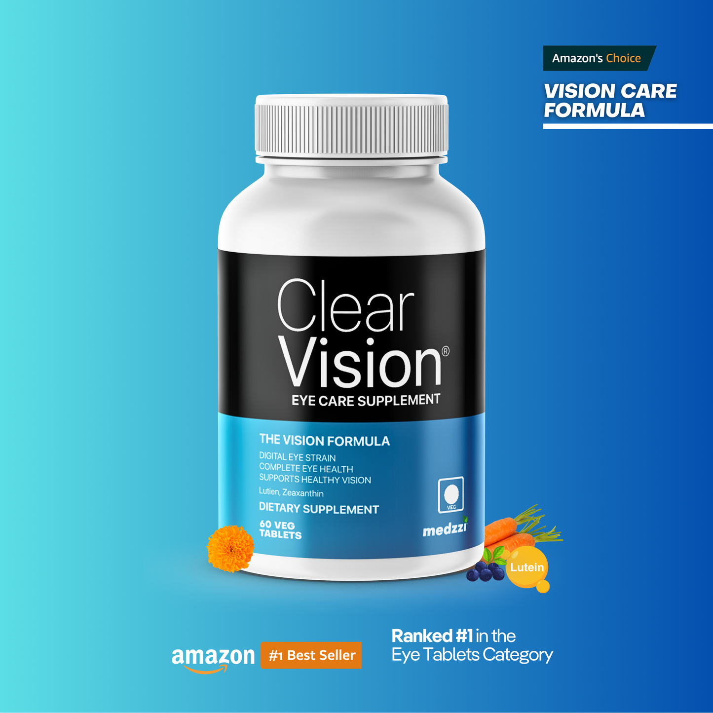 Clear Vision Eye Supplement | medzzi Lutien & Zeaxanthin Eye Care Tablets