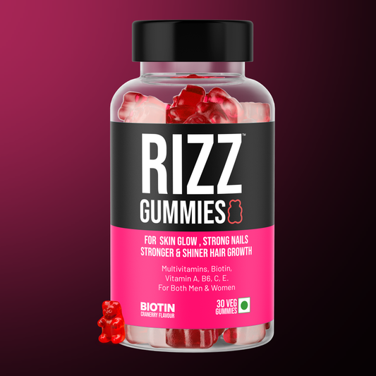 medzzi Rizz Hair Gummies | Biotin Hair Gummies | Veg Cranberry Flavour